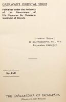 【英語・サンスクリット洋書】 シャンカラの弟子 パドマパーダによるアドヴァイタ・ヴェーダーンタ (不二一元論) 註解書『パンチャパーディカー』 『The Pañcapādikā of Padmapāda』