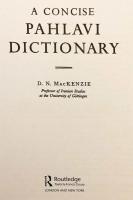 【英語・ペルシア語洋書】 簡明 パフラヴィー語 (中期ペルシア語) 辞典 『A concise Pahlavi dictionary』