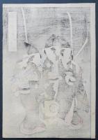 楊州周延 木版画 三枚続『千代田之大奥 おたち退』