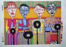 フンデルトヴァッサー (Hundertwasser) 木版画『四異邦人』