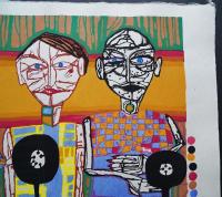フンデルトヴァッサー (Hundertwasser) 木版画『四異邦人』