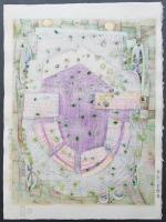 フンデルトヴァッサー (Hundertwasser) 木版画『雨滴と自動車』