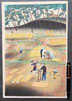 大野麦風 木版画『脱穀(仮題)』