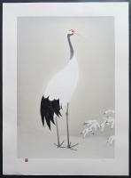 上村松篁 シルクスクリーン『丹頂鶴』(左右一対) 限定250部 非売品 証明書付