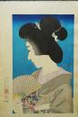 鳥居言人(鳥居清忠) 木版画『夏妓』(おんな十二題より)