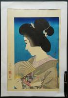 鳥居言人(鳥居清忠) 木版画『夏妓』(おんな十二題より)