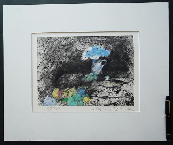 今村昭秀 銅版画『花と果物』限定150部 直筆サイン入(今村昭秀