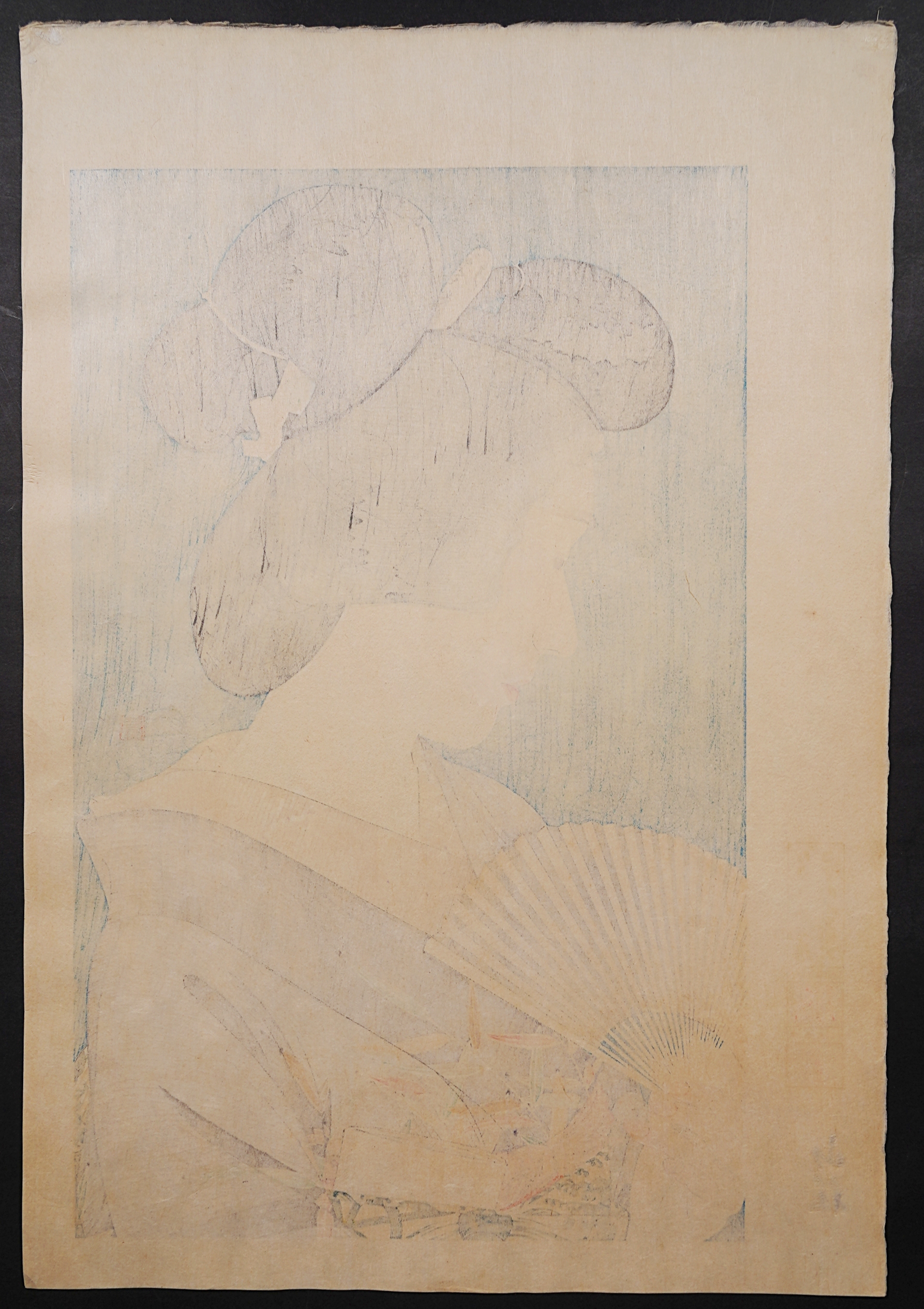 鳥居言人(鳥居清忠) 木版画『夏妓』(おんな十二題より)(彫師：小池茂