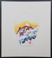 徳力富吉郎 木版画 色紙 全7枚『散華 布施の組』