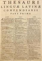 【ラテン語・英語洋書 / 合本版】 英国人向け エインズワース・ラテン語簡約辞典『Thesaurus linguae latinae compendiarius, or, A compendious dictionary of the Latin tongue : designed chiefly for the use of the British nations』 1746年刊
