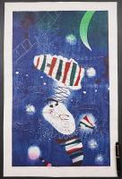萩原英雄 木版画『道化師 No.8 (Clown)』限定50部