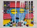 フンデルトヴァッサー (Hundertwasser) 木版画 『オシドリの白い霧の歌』