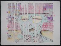 フンデルトヴァッサー (Hundertwasser) 木版画 『オシドリの白い霧の歌』