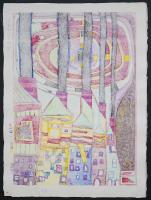フンデルトヴァッサー (Hundertwasser) 木版画 『カタツムリの家』