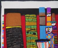 フンデルトヴァッサー (Hundertwasser) 木版画 『山高帽と皇帝達』