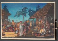 エリザベス・キース 木版画『カヌイ・バギオの宴会(The Kanoui. Baguio Banquet Dance)』