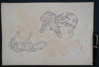 宮川叢平 木版画『春駒・鞍』(有職玩具 第3巻より)