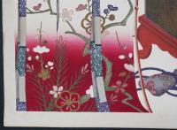 中川山我 木版画『几帳・蒔絵箱』(有職玩具 第3巻より)