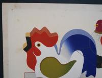 中川山我 木版画『鳥車(鶏・鳩)』(有職玩具 第3巻より)