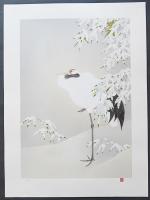 上村松篁 シルクスクリーン『丹頂』(左右一対) 限定250部 非売品 証明書付