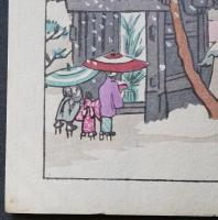 エリザベス・キース 小型木版画『Amherst in Doshisha』(同志社大学アーモスト館)　