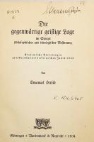【ドイツ語 ひげ文字洋書】 哲学と神学からみた1933年ドイツの精神状況：学術講義集 『Die gegenwartige geistige Lage im Spiegel philosophischer und theologischer Besinnung : Akademische Vorlesungen zum Verstandnis des deutschen Jahrs 1933』