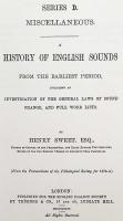 【英語洋書】 英語音の歴史：初期からの変遷、音変化の法則と語彙資料 『A history of English sounds from the earliest period, including an investigation of the general laws』