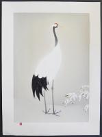上村松篁 シルクスクリーン『丹頂鶴』(左右一対) 限定250部 非売品 証明書付