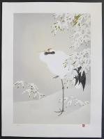 上村松篁 シルクスクリーン『丹頂鶴』(左右一対) 限定250部 非売品 証明書付