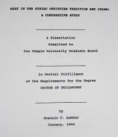 英語洋書 テンプル大学学位論文 Mary in the Syriac Christian Tradition and Islam: Comparative Study 【比較研究：シリアのキリスト教とイスラム教における聖母マリア】