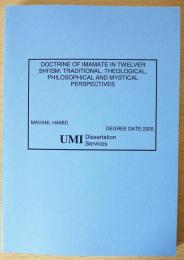 英語洋書　マギル大学学位論文　Doctrine of imamate in Twelver Shi'ism : traditional, theological, philosophical and mystical perspectives【イスラム教シーア派十二イマーム派の教義：伝統・神学・哲学、そして神秘的な視点】