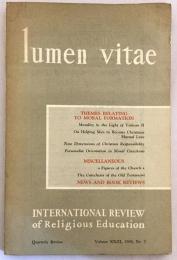 【洋雑誌】Lumen vitae : international review of religious education　Vol. 23 No. 2 (June 1968)　