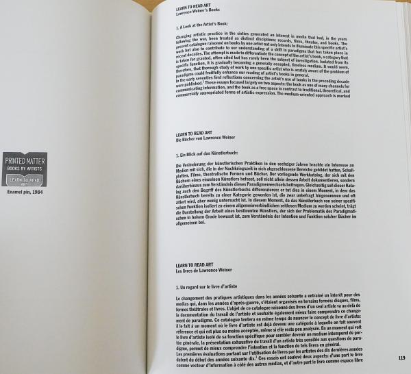 洋書 LAWRENCE WEINER: BOOKS 1968-1989 Catalogue Raisonne