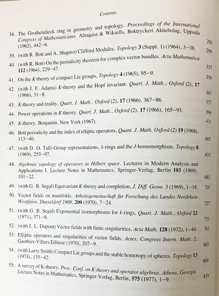 数学洋書 Michael Atiyah: Collected Works Volume2 : K-Theory