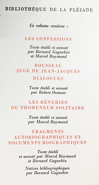 仏語洋書 Rousseau Oeuvres Completes Tome1 ルソー全集第1巻 告白 ルソー ジャン ジャックを裁く 対話 Jean Jacques Rousseau 古本 中古本 古書籍の通販は 日本の古本屋 日本の古本屋
