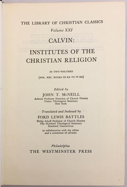英語洋書/2冊揃い】 カルヴァン：キリスト教綱要 『Calvin