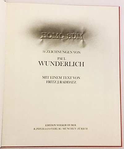 ドイツ語洋書 パウル・ヴンダーリッヒ作品集 (素描34点) 『Homo Sum