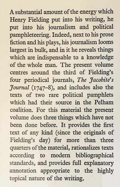 英語洋書 ヘンリー フィールディング著作集 The Jacobite S Journal And Related Writings ジャコバイト ジャーナルと関連著作 Henry Fielding Edited By W B Coley アブストラクト古書店 古本 中古本 古書籍の通販は 日本の古本屋 日本の古本屋
