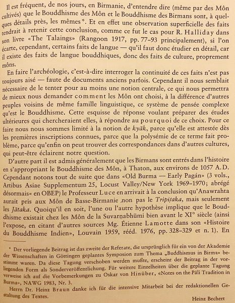フランス語洋書】 モン (ムン)族の仏教に関する論文 『Notes sur