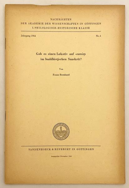【ドイツ語洋書】 仏教混交サンスクリットの語幹男性名詞処格「esmiṃ」について 『Gab es einen Lokativ auf
