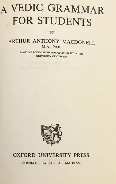 英語・サンスクリット洋書】 学生用 ヴェーダ語文法 『A Vedic