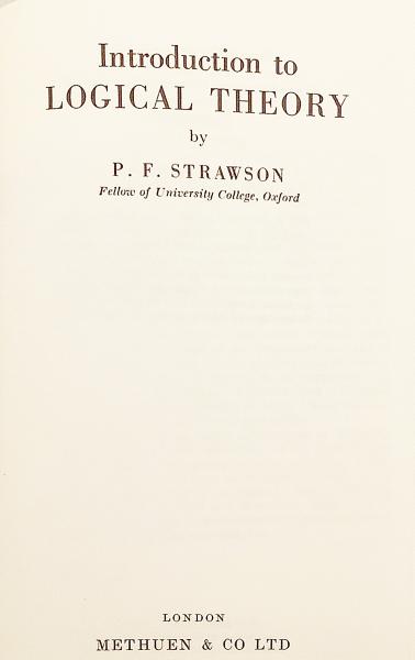 英語洋書】 論理の基礎 『Introduction to logical theory』 P.F. スト