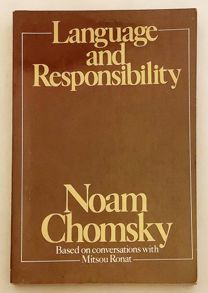 英語洋書 言語と責任 詩人 言語学者ミツ ロナとの対話に基づく Language And Responsibility Based On Conversations With Mitsou Ronat 生成文法 Noam Chomsky ノーム チョムスキー Translated From The French By John Viertel 古本 中古本 古