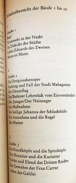 ドイツ語文学洋書 ベルトルト・ブレヒト全集全20巻揃 【Bertolt Brecht