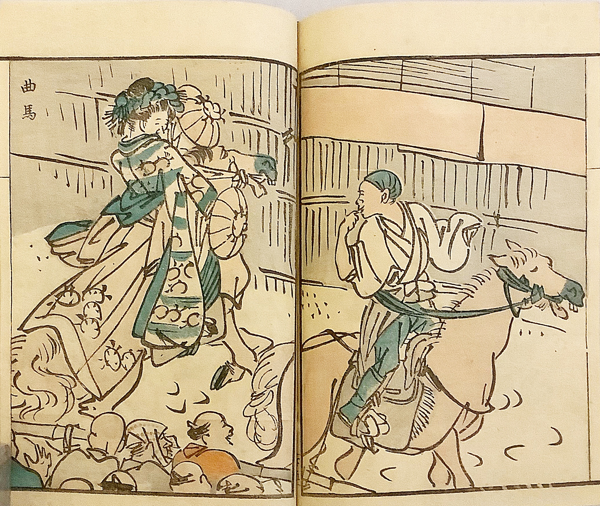 張替行燈色摺木版画本、大石真虎画、江戸後期永楽屋東四郎（東壁堂)出版 和装本】 張替行灯 大石真虎画 東壁堂板 明治頃 ○彩色木版23図(大石真
