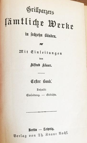ドイツ語アンティーク洋書 フランツ・グリルパルツァー全集 全4冊12巻