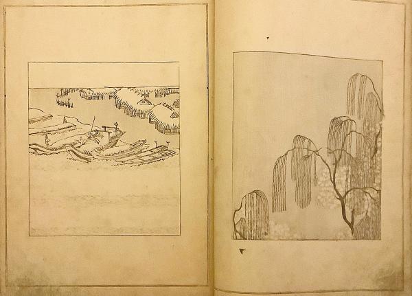和装本 / 全2冊揃い】 しきし模様 1-2 神坂雪佳 画 明治34 ○木版刷