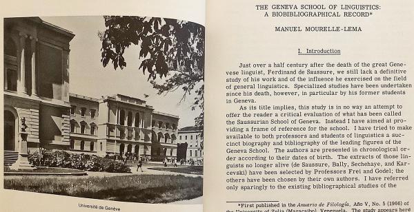 フランス語・英語洋書】 言語学におけるジュネーヴ学派読本 『A Geneva