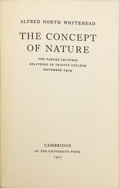 英語洋書】 自然の概念 『The concept of nature』 アルフレッド
