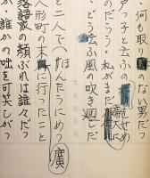 谷崎潤一郎　口述筆記 原稿用紙 『親父の話』 昭和35頃 ●「雪後庵用箋」原稿用紙13枚 校正入